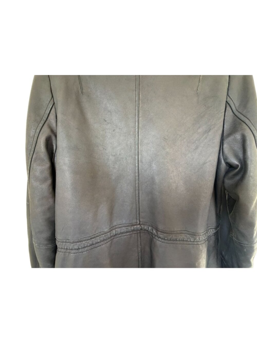 June Black Leather Jacket, Real Rabbit Fur Size Small - Picture 12 of 16